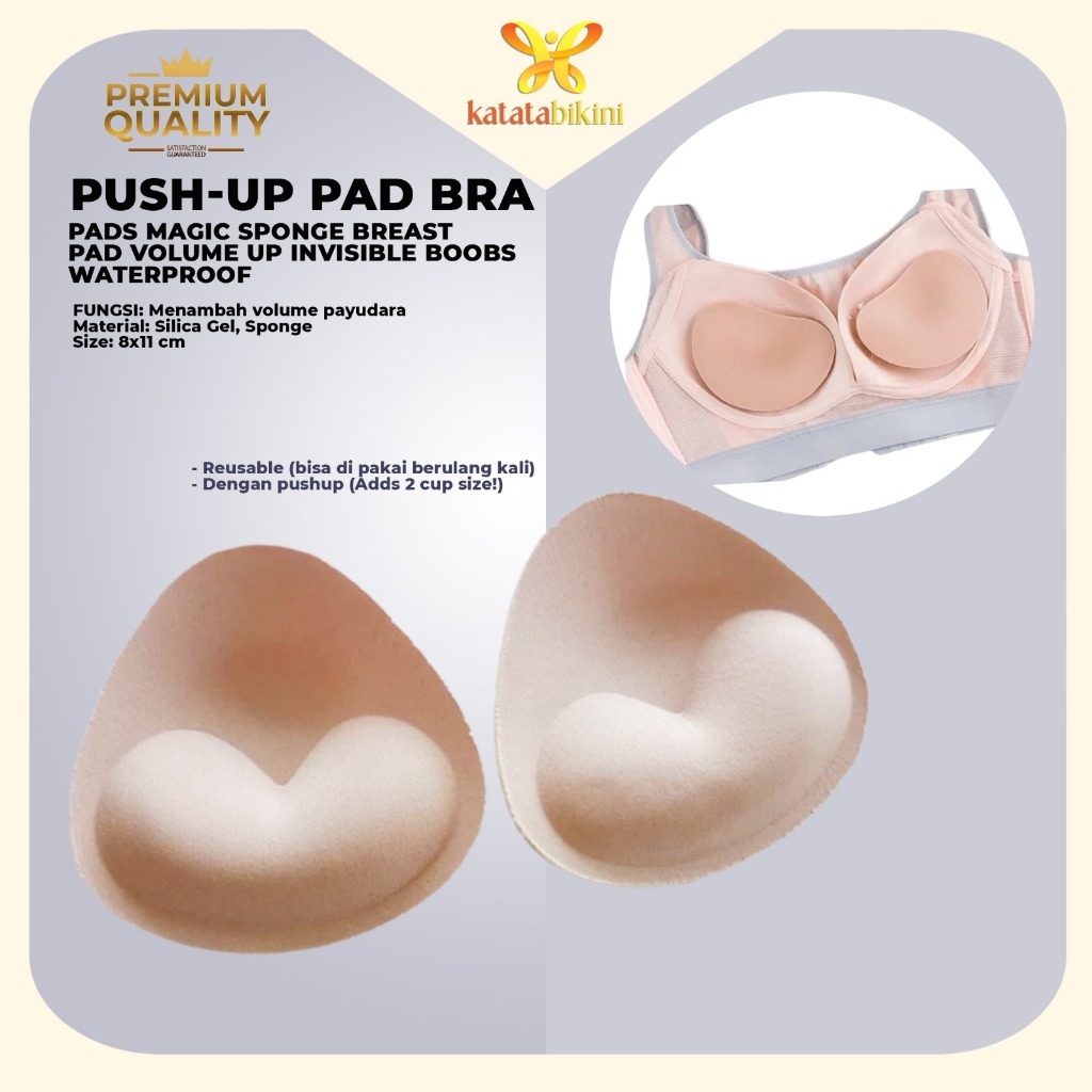 Bikini Push-up Pad Bra Pads Magic Sponge Breast Pad Volume Up Invisible Boobs Waterproof