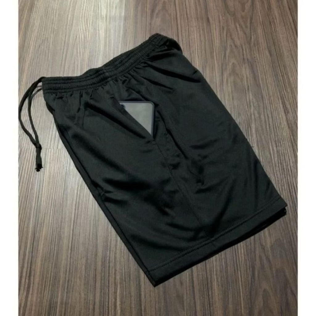 CELANA PENDEK PRIA WANITA UNISEX BOXER DAILY SHORT CELANA PENDEK SPORT GYM FUTSAL KOLOR POLOS HITAM
