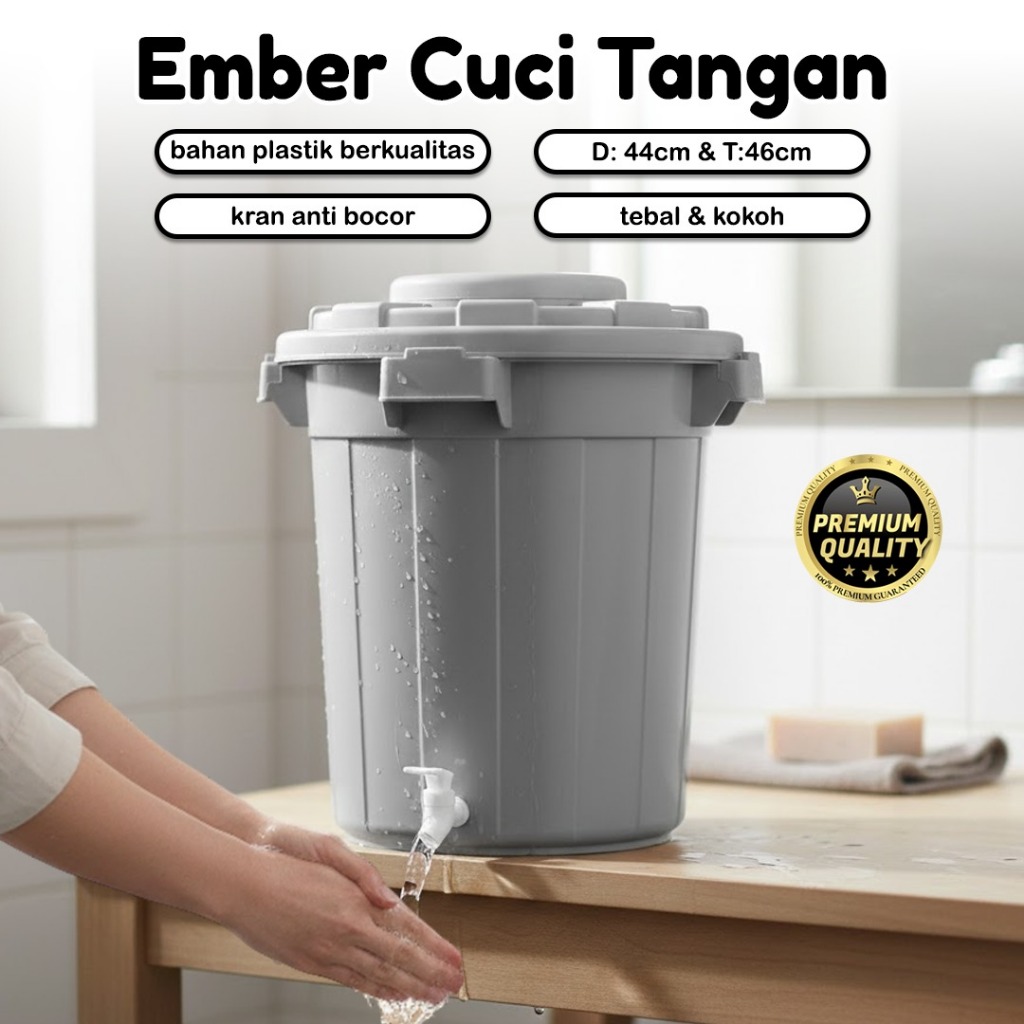 Ember Cuci Tangan Portable Kran Air / Bahan Plastik Tebal / Super Kokoh