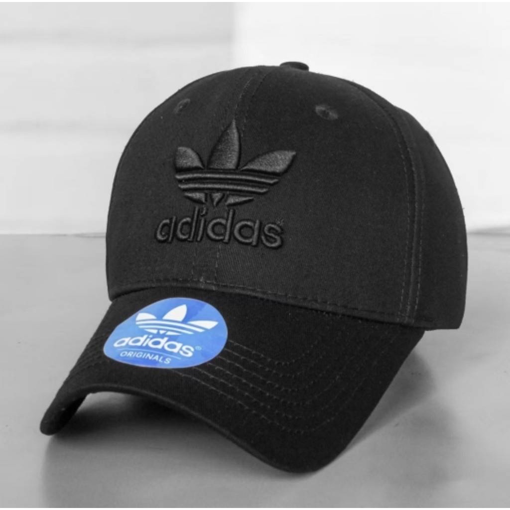 TOPI BASEBALL ADIDAS SIMPLE MODEL ORIGINAL FULL BLACK CAPS / TOPI PRIA WANITA / TOPI FULL SET