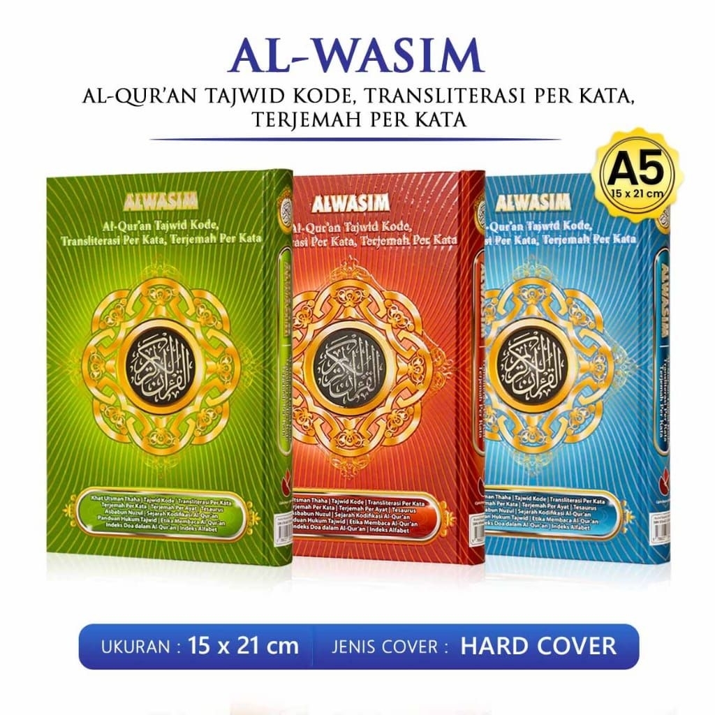 Al Quran Tajwid Al Wasim A5 Hard Cover Terjemah Per Kata Kode Warna