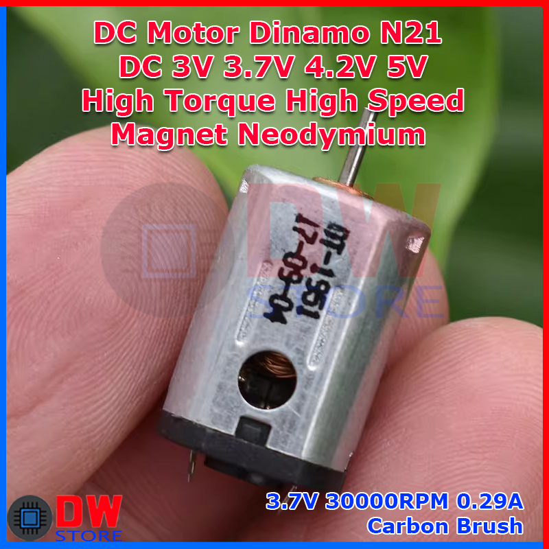 DC Motor Dinamo N21  DC 3V 3.7V 4.2V 5V High Torque High Speed Magnet Neodymium