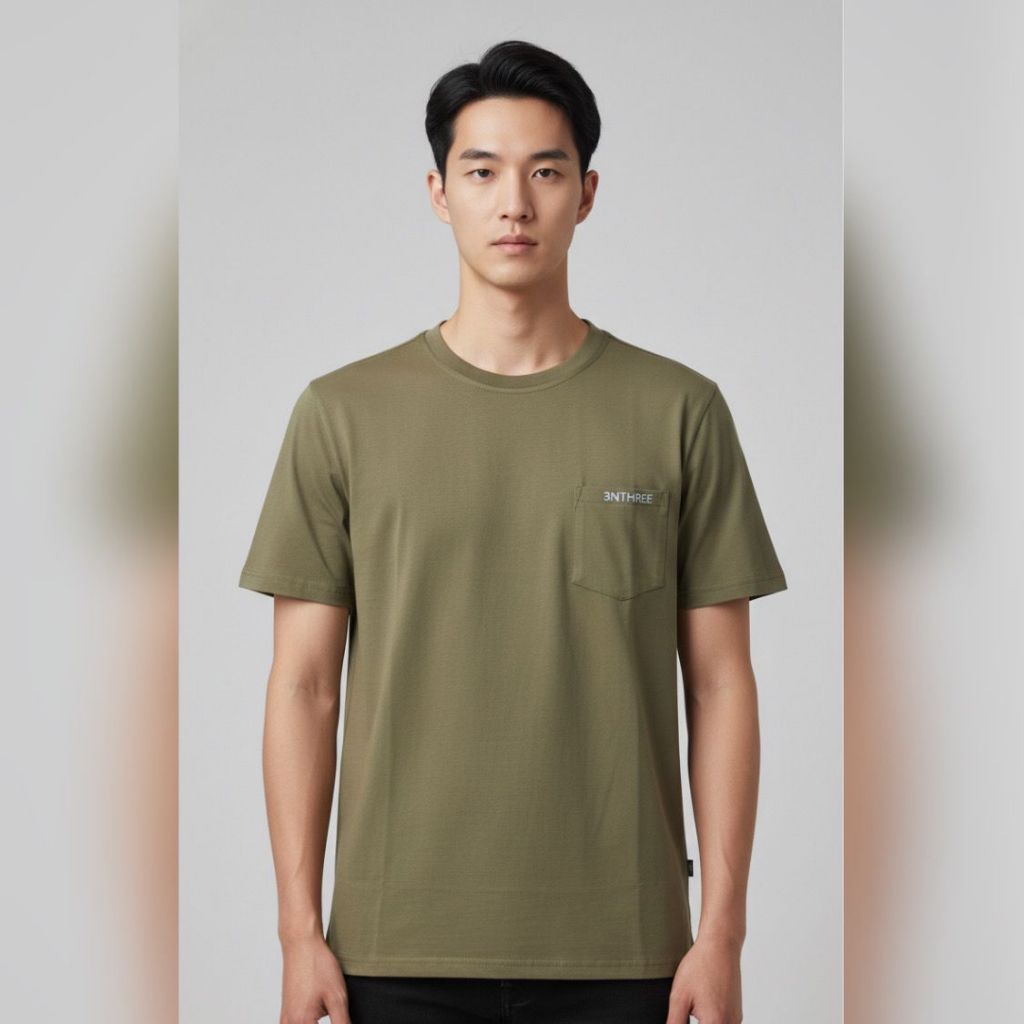 3"NThree Kaos Tangan Pendek Pria Kantong  / Atasan Pria