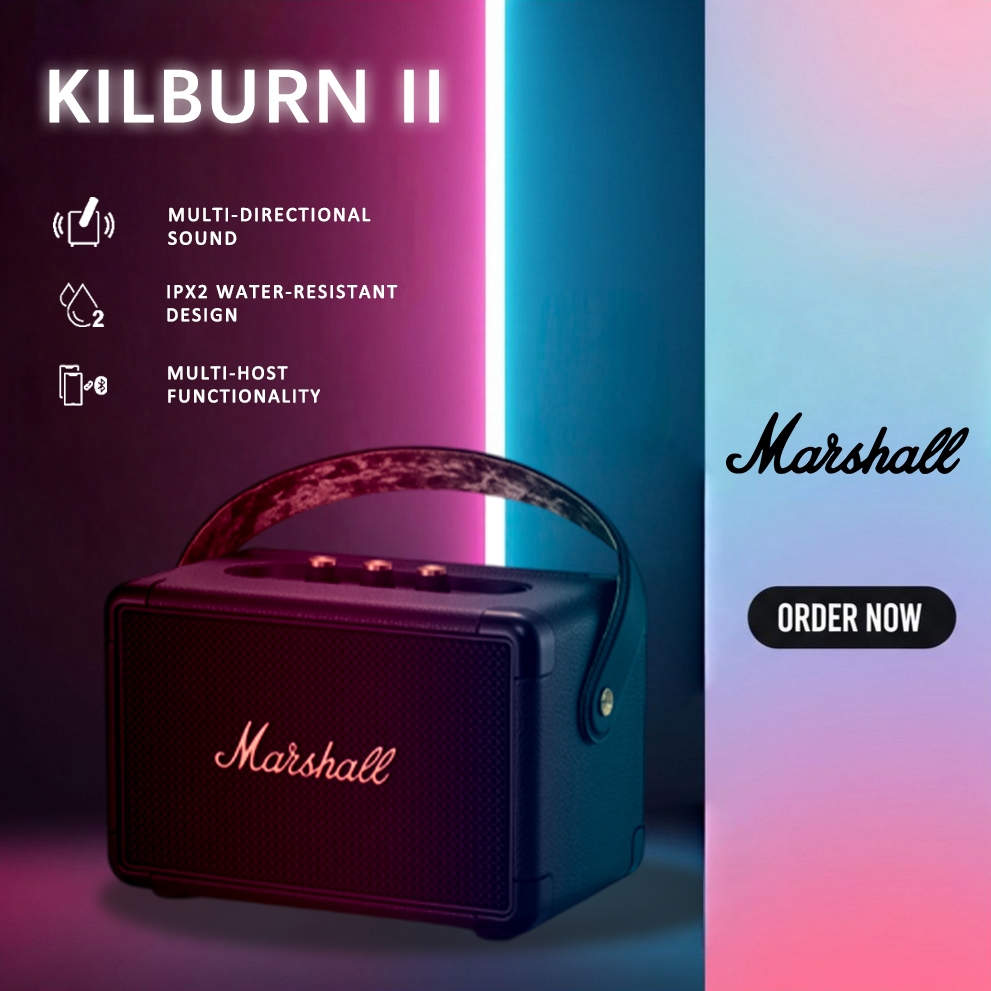 [Flash Sale] Ori Marshall Kilburn II Speaker Bluetooth Super Bass Up to 20 Hours Of Battery Life Hom