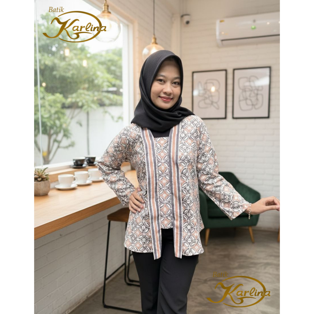 Kebaya Kutu Baru Batik Premium / Atasan Kutu Baru Wanita  BATIK KARLINA SOLO