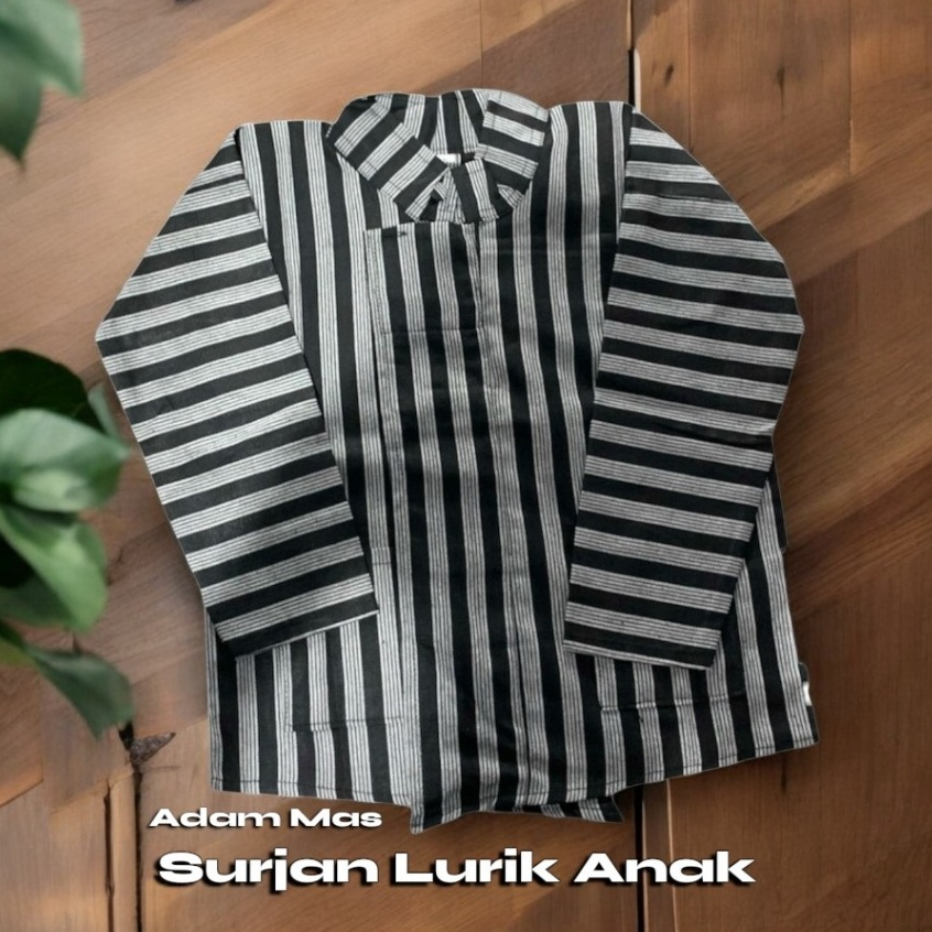 Baju Surjan Anak Laki Laki Baju Lurik Anak TK  Baju Adat Jawa Anak SD Usia 2-11 Tahun Baju Jawa Anak