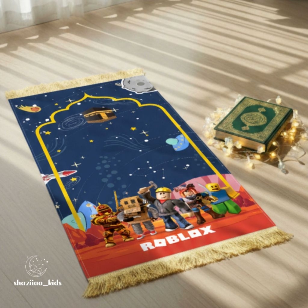 sajadah anak karakter custom nama motif full printing untuk perempuan dan laki laki