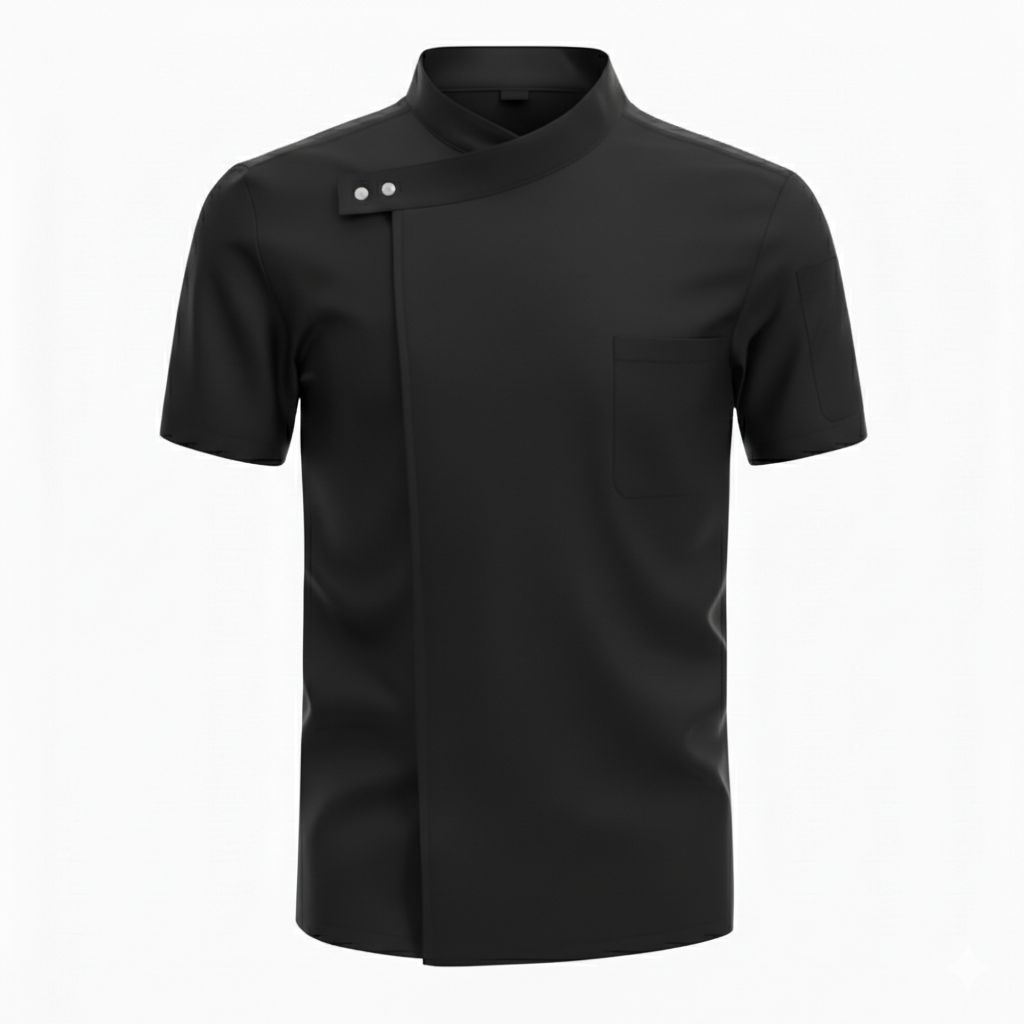 Baju koki baju chef unisex pria wanita lengan pendek