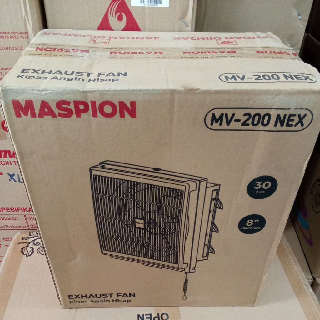 Maspion MSP MV 200 NEX 8 Inch / 20 cm Wall / Dinding Exhaust Ventilating Fan Hexos MV-200 NEX