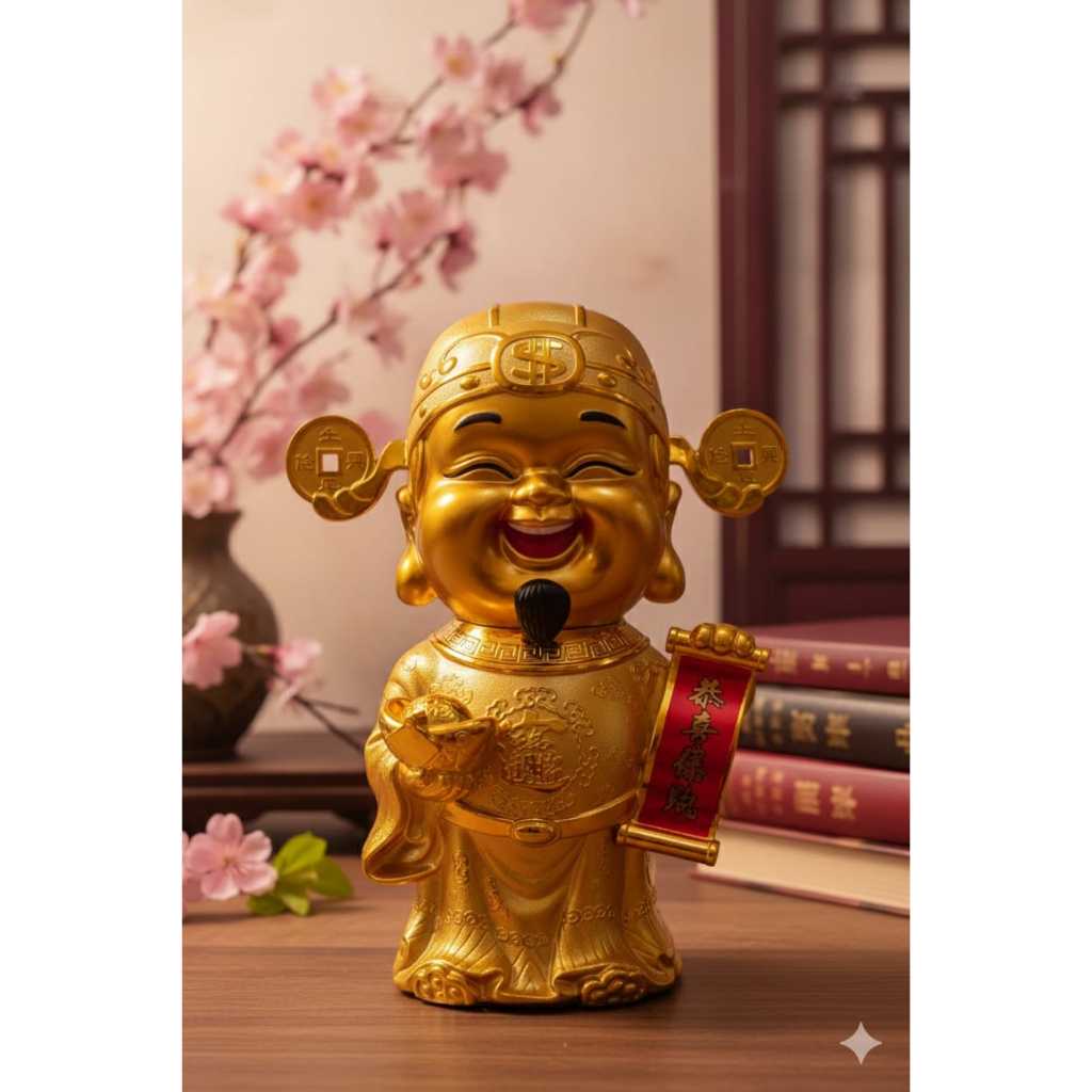 Wadah patung cokelat Imlek Patung Dewa Cai Shen 38g