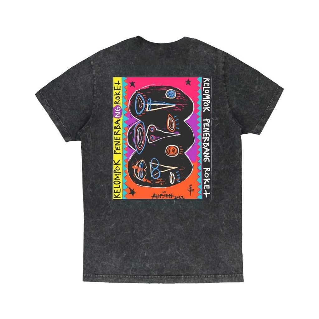TSHIRT KELOMPOK PENERBANG ROKET ALIPJON WASH BLACK ORIGINAL