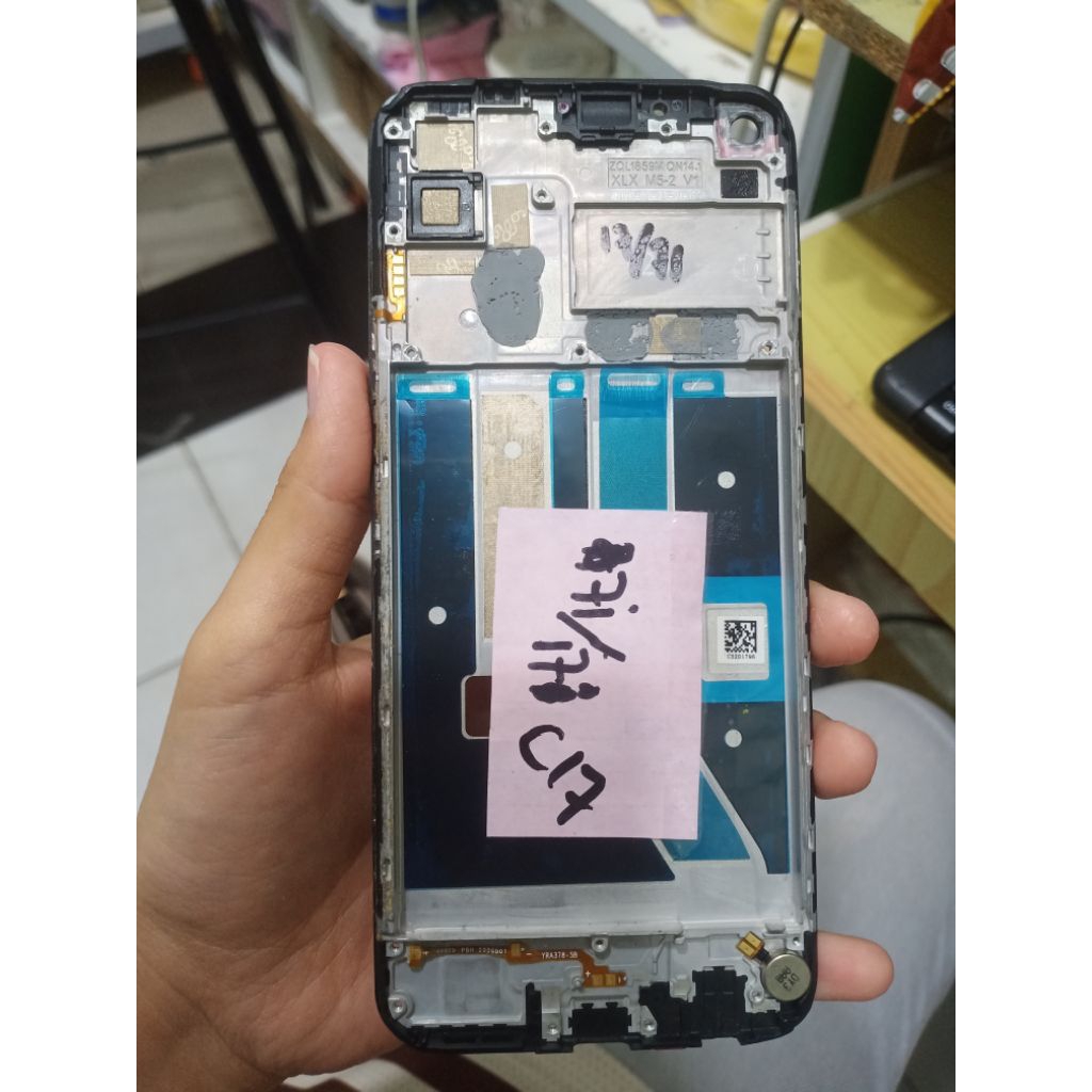 FRAME LCD/TULANG TATAKAN LCD/MIDDLE LCD REALME C17/7I(COPOTAN LENGKAP ADA FLX ONOFF + VOLUME + GETAR