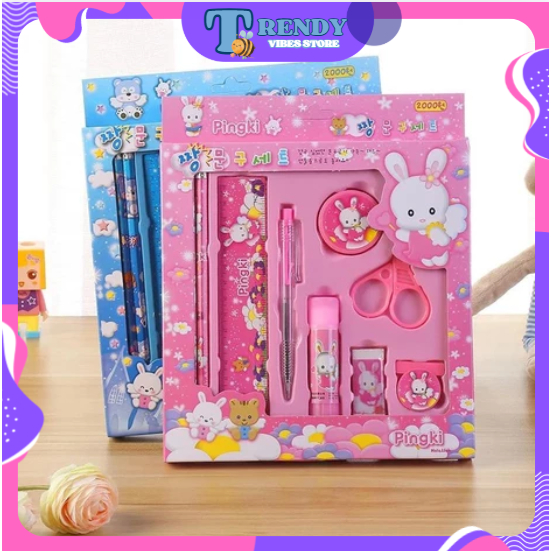 2009 Pencil Set 9 In 1 Alat Tulis Sekolah Anak Lengkap