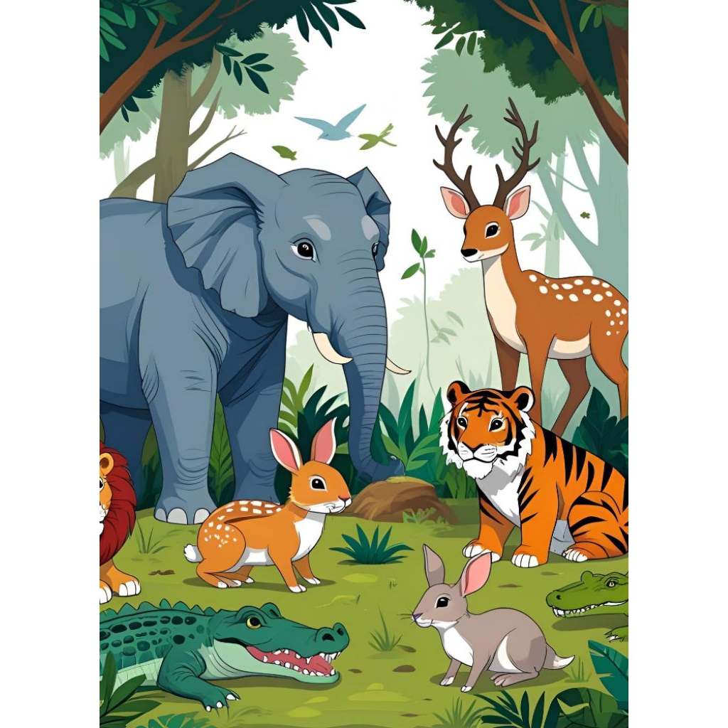 buku  mewarnai gambar hewan dan buah-buahan