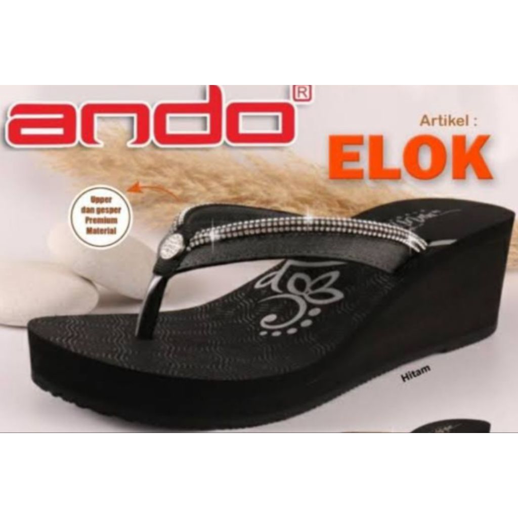 SANDAL, SANDAL ANDO, SANDAL ANDO WANITA, SANDAL TINGGI, SANDAL JEPIT ANDO, SANDAL ANDO ANTI PUTUS, S