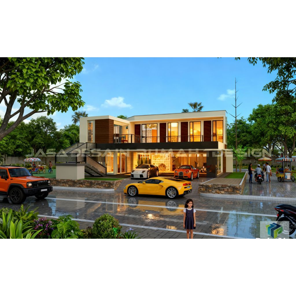 Jasa desain bangunan 3D sketchup eksterior, 3D desain interior sketchup, non render