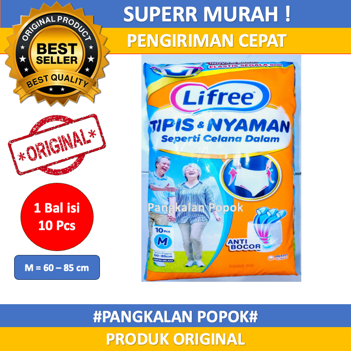 Lifree Pants Popok Celana Dewasa / Popok Dewasa Celana Ukuran M isi 10 Pcs