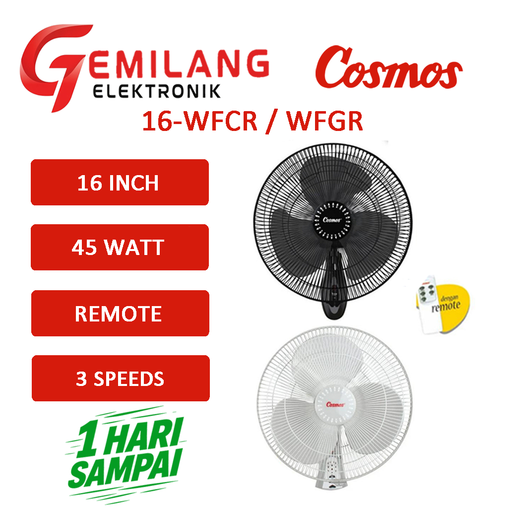 WALL FAN / KIPAS TEMBOK / KIPAS DINDING COSMOS WFGR / WFCR KIPAS 16 INCH REMOTE