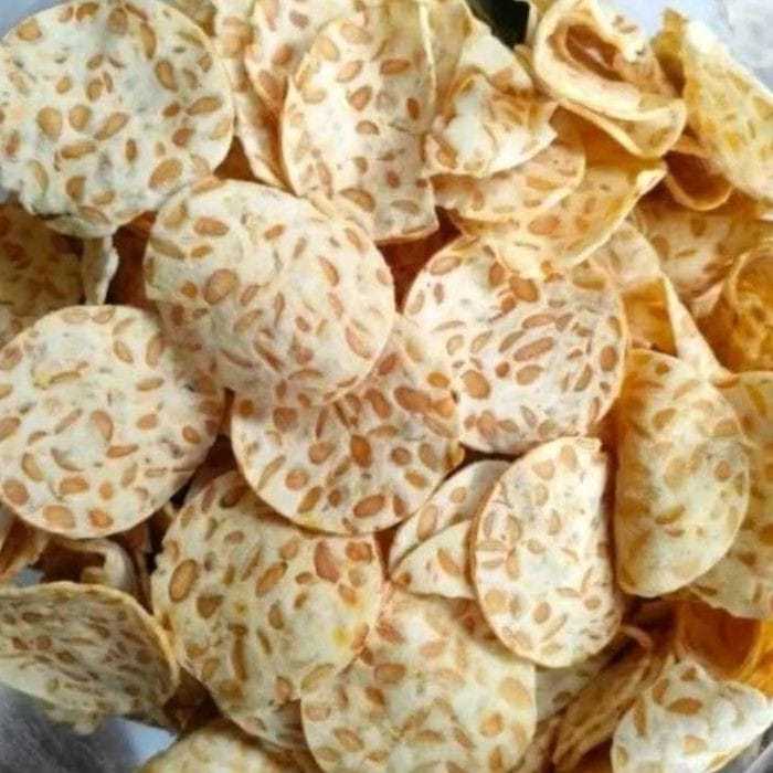 250 GRAM KERIPIK TEMPE SAGU GURIH RENYAH | KRIPIK TEMPE SAGU CRISPY | KERIPIK TEMPE BULAT