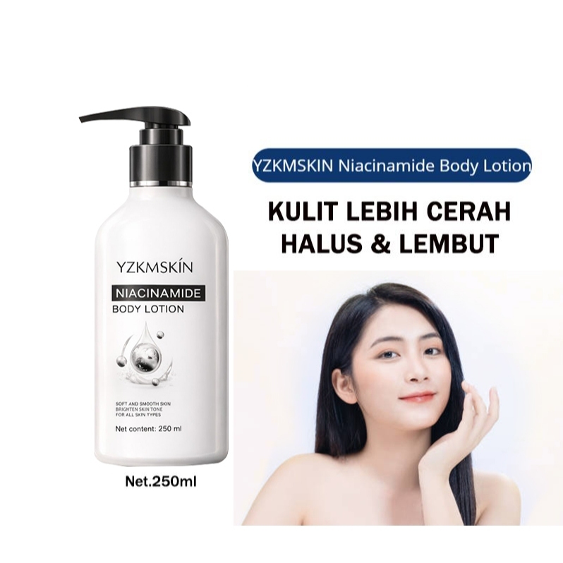 YZKMSKIN Niacinamide Body Lotion Pemutih Whitening & Sabun Pemutih Vulkanik Body Wash
