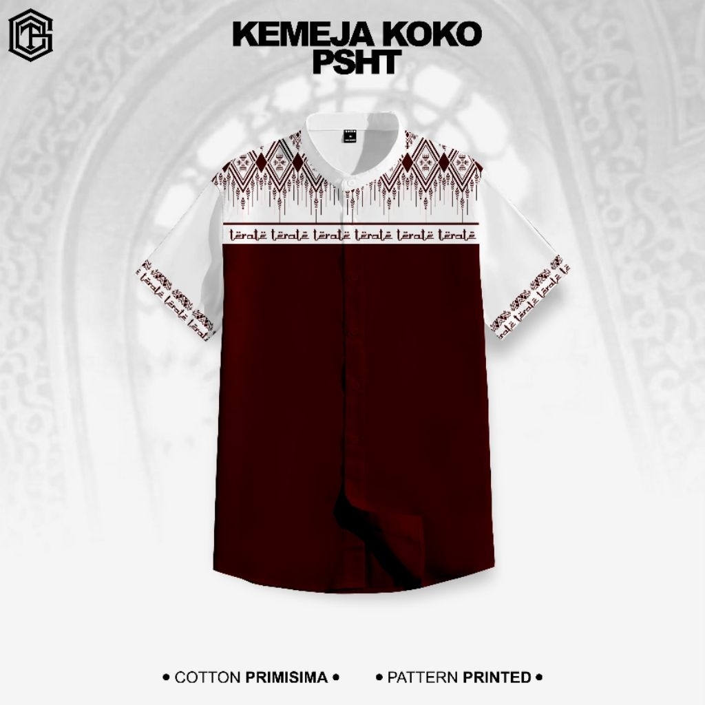 BAJU KOKO PSHT MERAH MARUN LENGAN PENDEK // BAJU KOKO LALI LAKI LENGAN PENDEK // BAJU KOKO PRIA MUSL