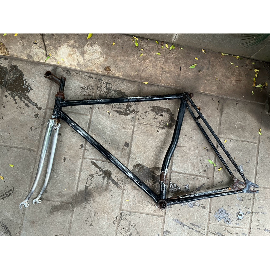 Frame Fork Sepeda Fixie 700c Size 21" atau 53,5 Flat datar rata air murah real pict
