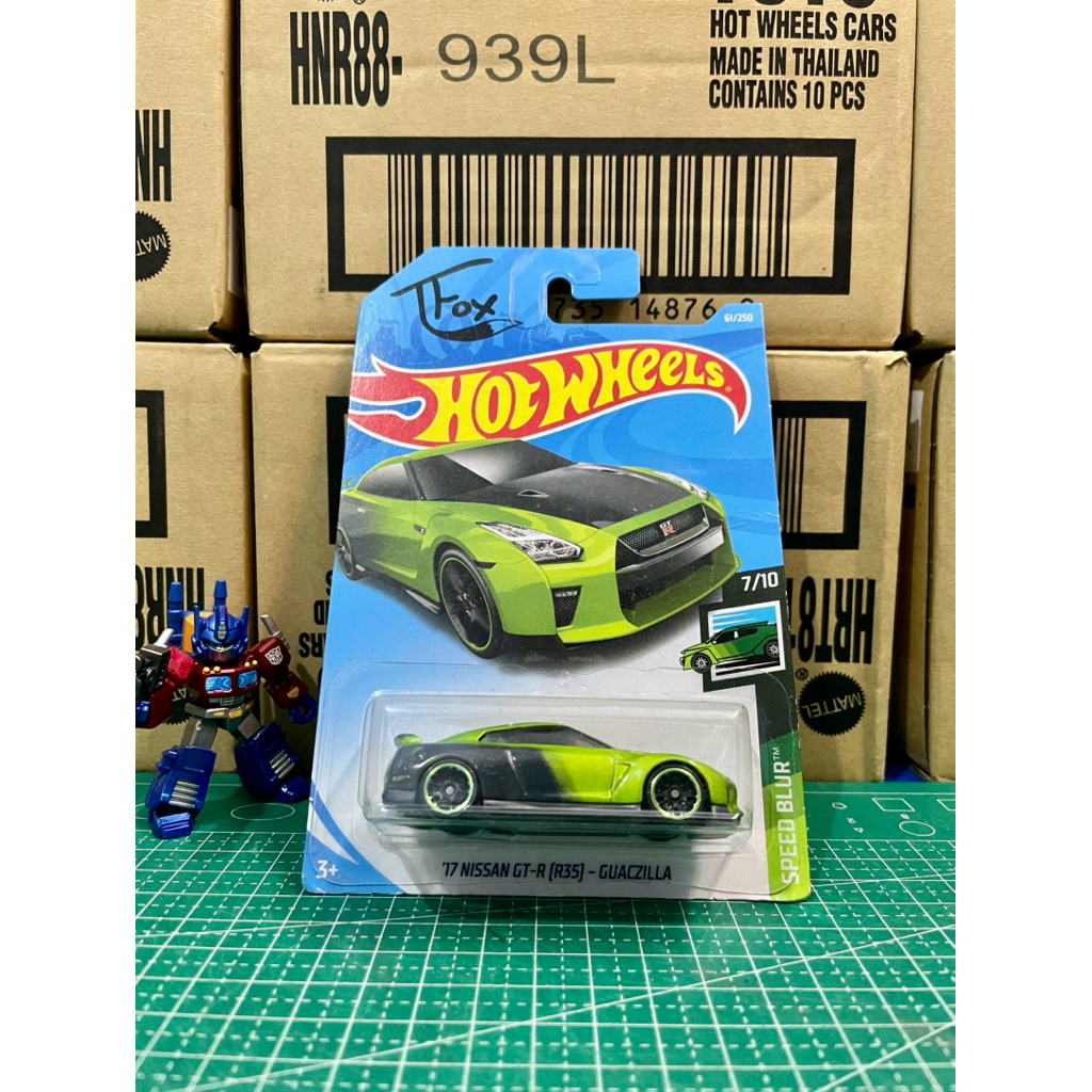 Hot wheels NISSAN GTR R35 Guaczilla TFOX , r35 tfox , r35 hitam hijau
