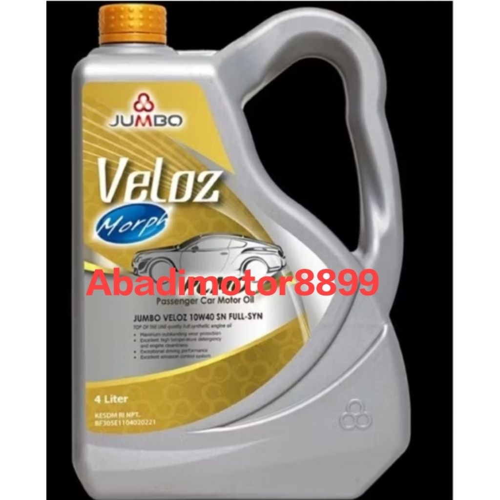 Oli Mesin Jumbo Veloz 10W40/10W 40 Api SN Bensin Full Synthetic 4L/4 L