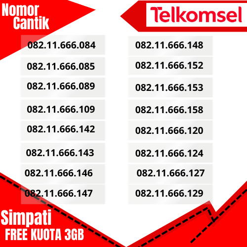Nomor cantik Telkomsel Seri 11.666