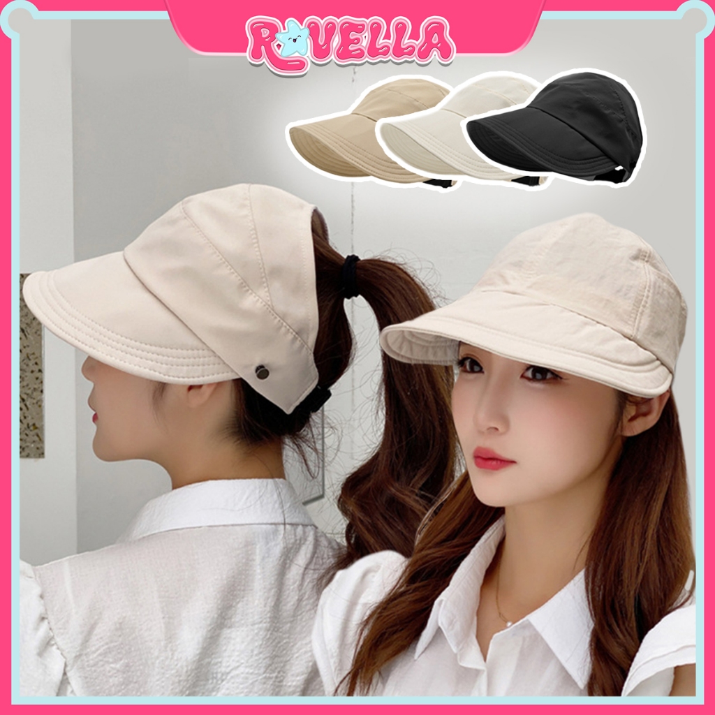 Ravella Topi Wanita Korea Style Topi Kait Masker Anti UV Fashion Olahraga Pantai Hijab Cepol