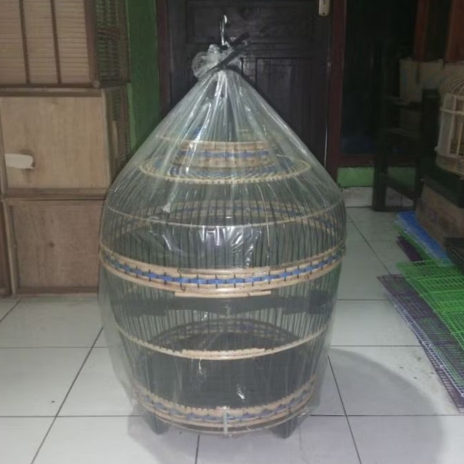 KANDANG BURUNG PUTER TEKUKUR ROTAN RAJUT SINTETIS - SANGKAR BURUNG