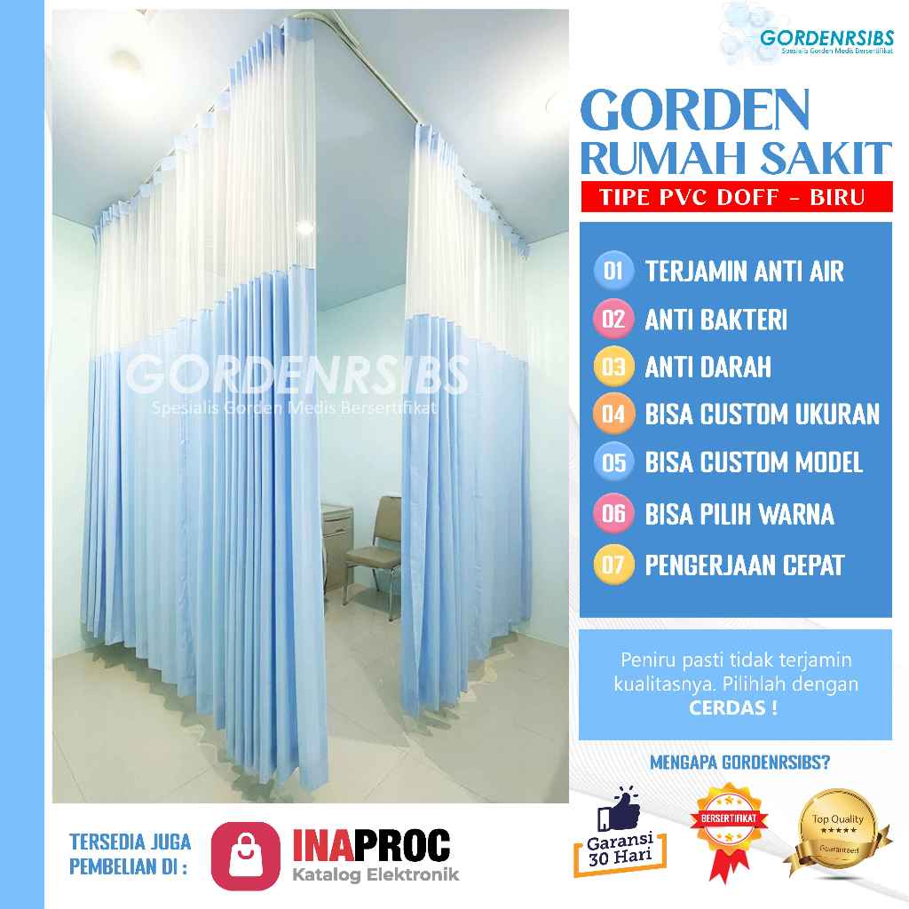 TIRAI JENDELA ANTI DEBU-PEMBATAS RUANG PASIEN-GORDEN RUMAH SAKIT MURAH