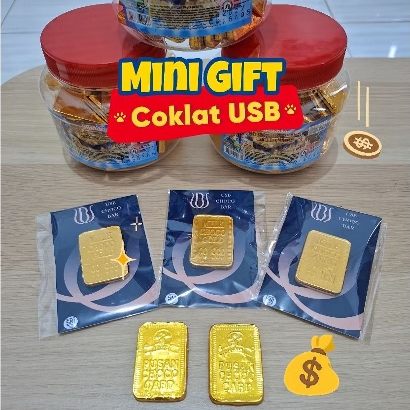 Cokelat Emas Batangan Antum Mini Gift Gold Coklat Pusan Hadiah Lucu Hampers Mungil Lebaran