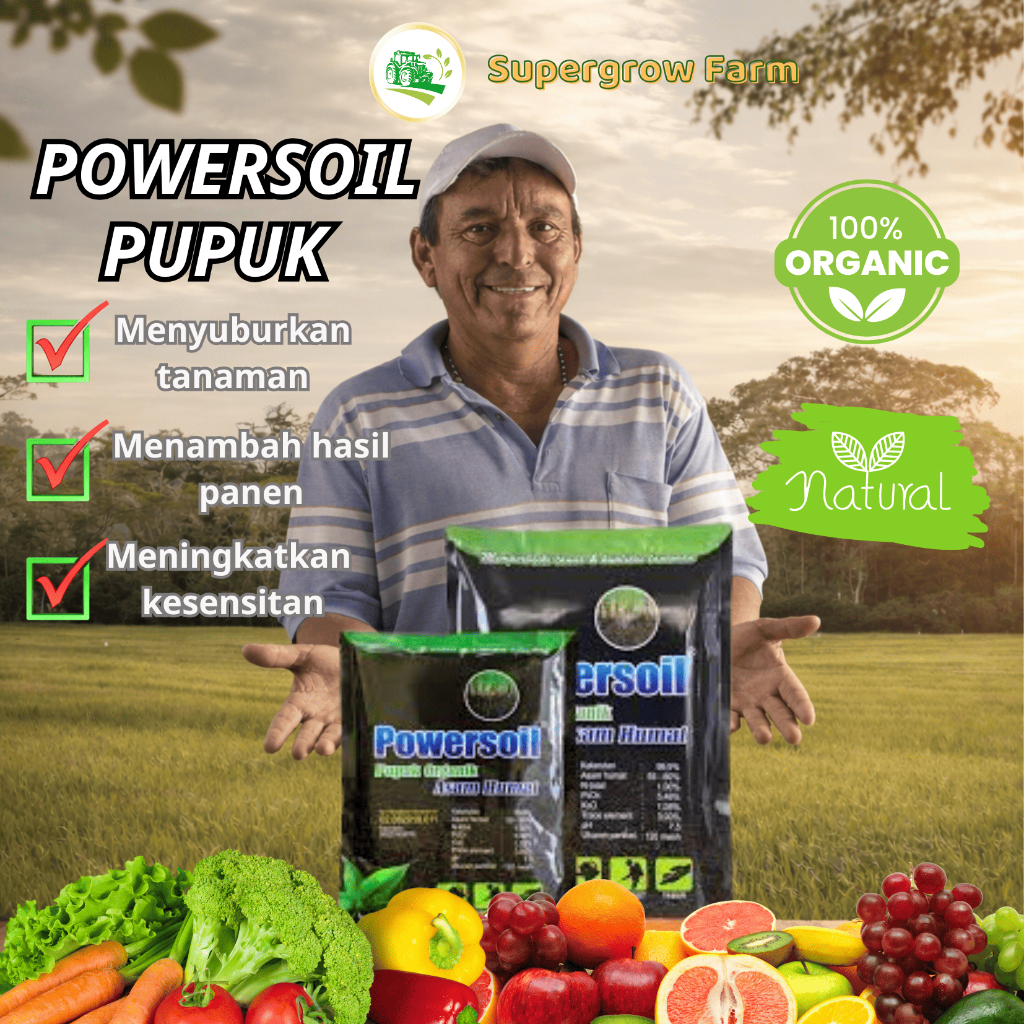 Pupuk organik Powersoil 1kg – Pupuk perangsang pertumbuhan tanaman, membantu akar berkembang sangat 