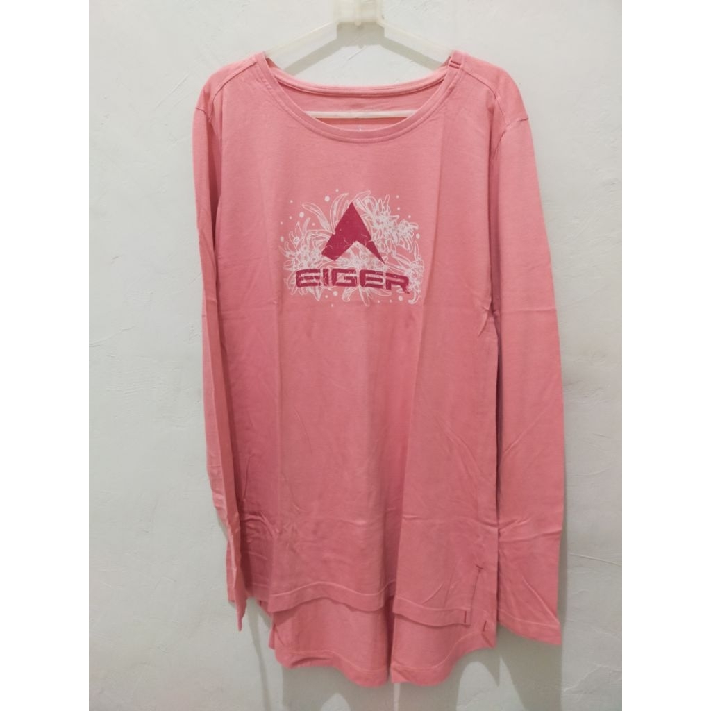 Preloved Atasan Wanita Kaos Wanita Eiger Lengan Panjang Prelove