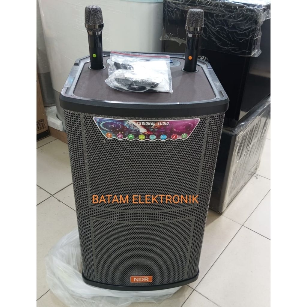 NEW NDR 15 INCH SPEAKER PORTABLE BLUETOOTH WIRELESS 2 MIC