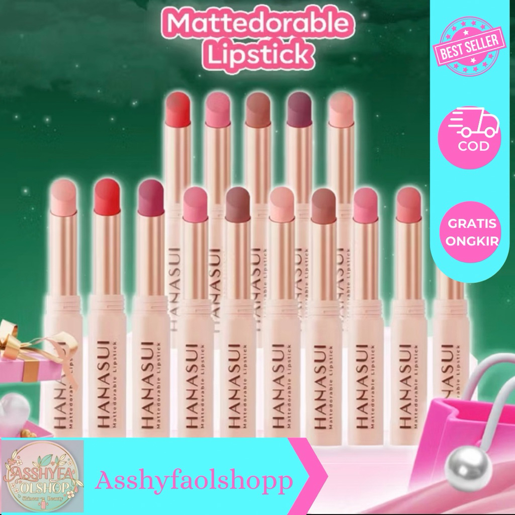 Hanasui Mattedorable Lipstick / Hanasui Lipstik Batang - Anti Geser Formula (Smudgeproof)