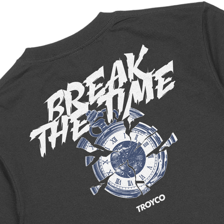 Troy Company T-shirt Dark Grey Break Time - Kaos Lengan Pendek Kaos Abu Gelap MTD 2888