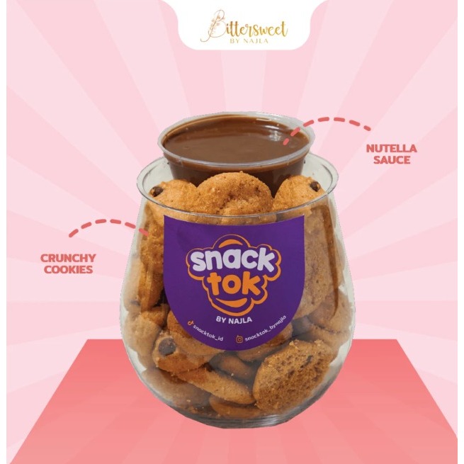 Bittersweet by Najla Snacktok DIP  Full Cookies Nutella