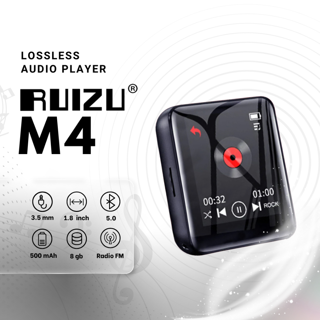 RUIZU M4 Mini Smart MP4 Digital Audio Player Bluetooth Touchscreen 1.8 Inch MP3 FLAC - Ruizu Officia