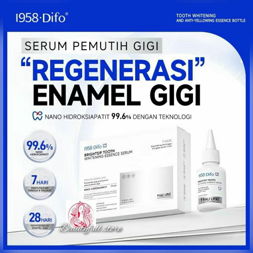 DIFO Serum Pemutih Gigi Enamel Repair | Teknologi Pembersih Ganda | Gigi Lebih Bersih