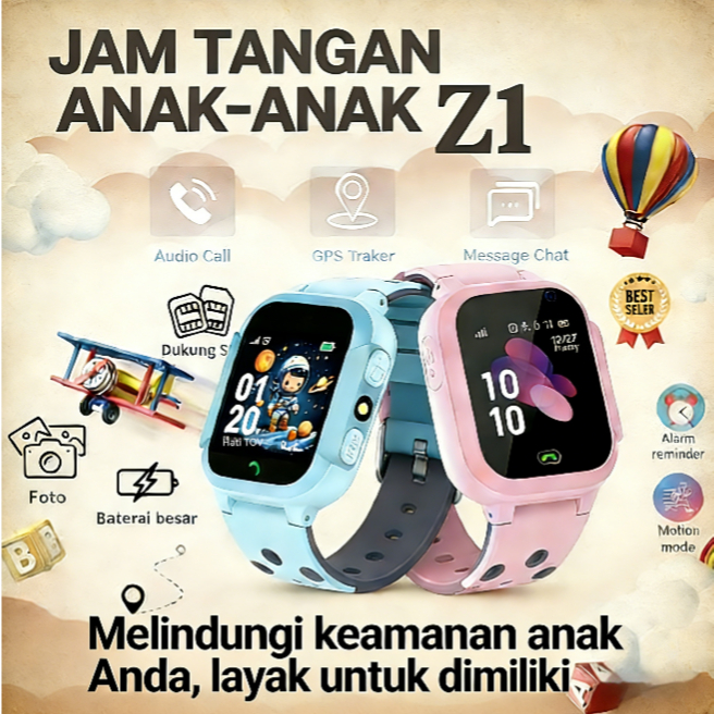 Z1 Kids Watch smartwatch anak jam tangan anak GPS positioning watch telepon tahan air voice chat SOS