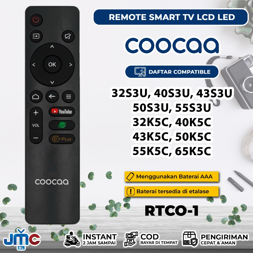 Remote Smart TV Android COOCAA Y65 Y72 32Z65 32Z72 40Z65 40Z72 32S3U 40S3U 43S3U 50S3U 32S7G 40S7G 4
