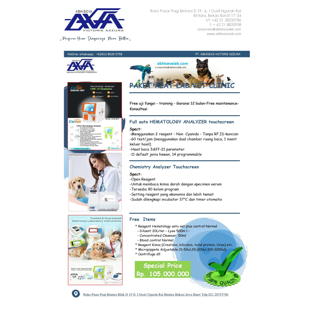 PAKET ALAT LABORATORIUM PRAKTEK DOKTER HEWAN VET VETERINARY LENGKAP SIAP PRAKTEK