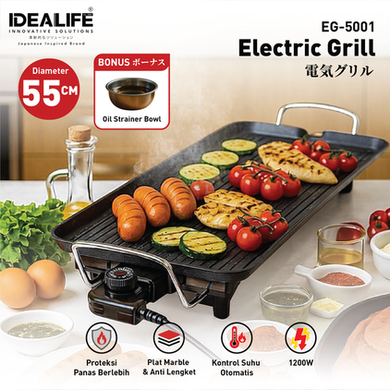 IDEALIFE EG-5001 Alat Panggang Listrik EG5001 Electric Grill IL-116S Alat Pemanggang Elektrik