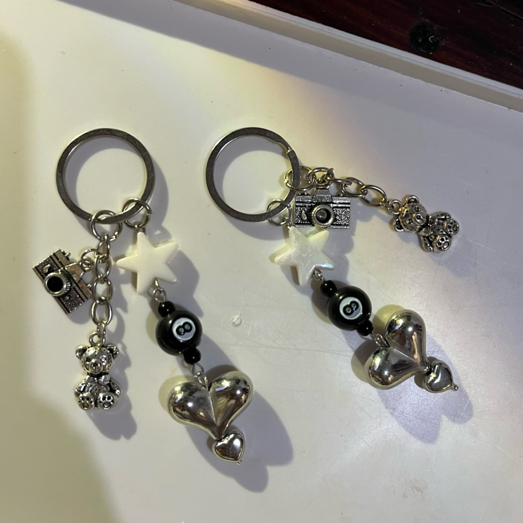 Gantungan Kunci y2k silver series / Bag Charm silver y2k aesthetic/ Gantungan tumblr y2k silver