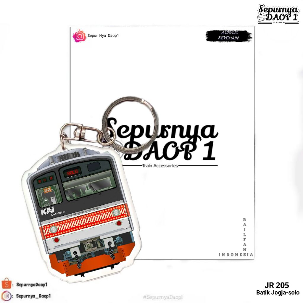 Gantungan kunci KRL JR205 Batik Jogja-Solo