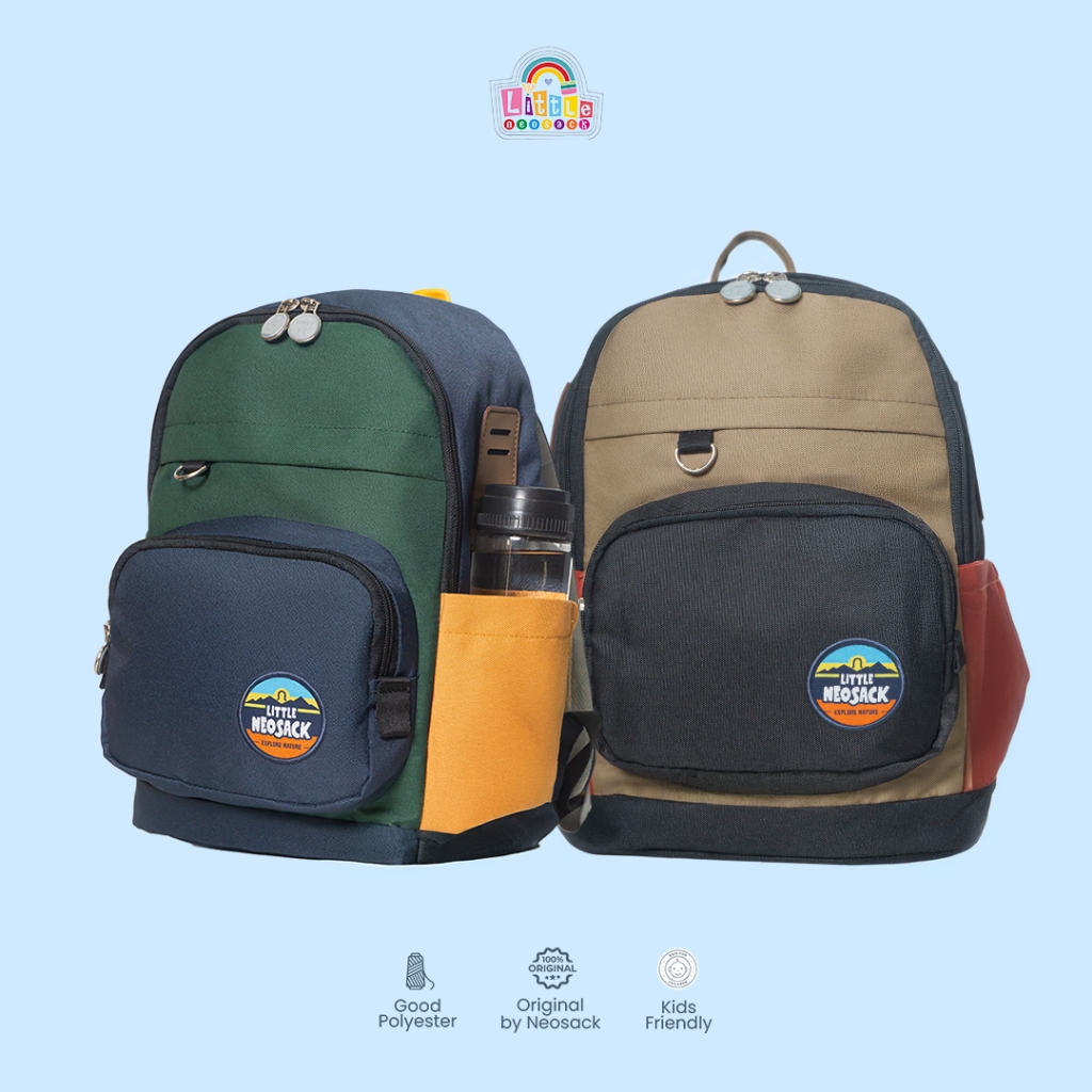 Little Neosack - BRAVE - CASUAL BACKPACK, Tas Anak SD, Ransel Anak Sekolah SD, FREE RAIN COVER - LA5
