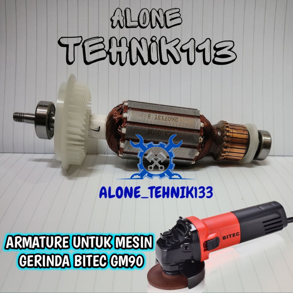 ARMATURE BITEC GM90 ANGKER MESIN GERINDA BITEC GM90 ROTOR DINAMO UNTUK MESIN GERINDA BITEC GM90