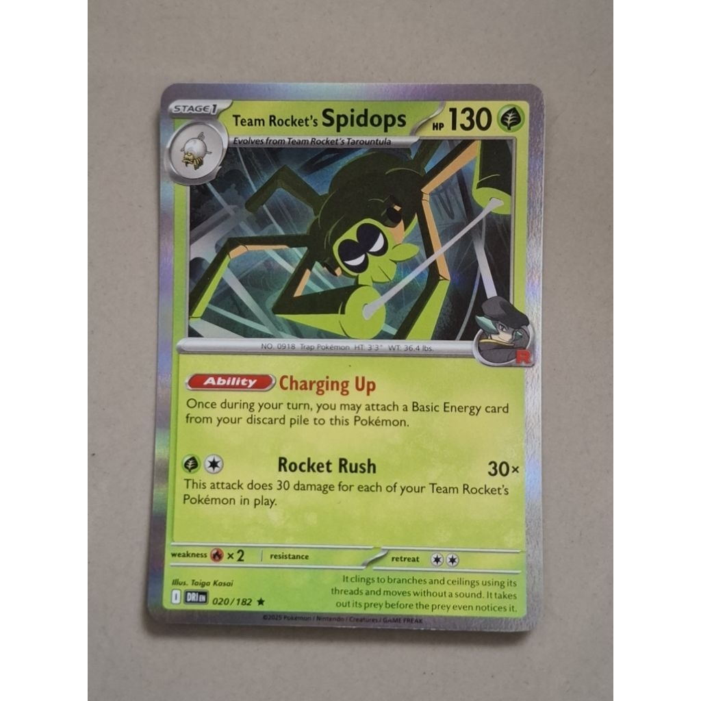 kartu pokemon original holo rare spidops dri 020/182